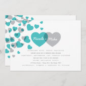 ハート結婚式招待状 招待状 (正面/裏面)