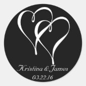 ハート結婚式用シールお気に入りと封筒用シール ラウンドシール (正面)
