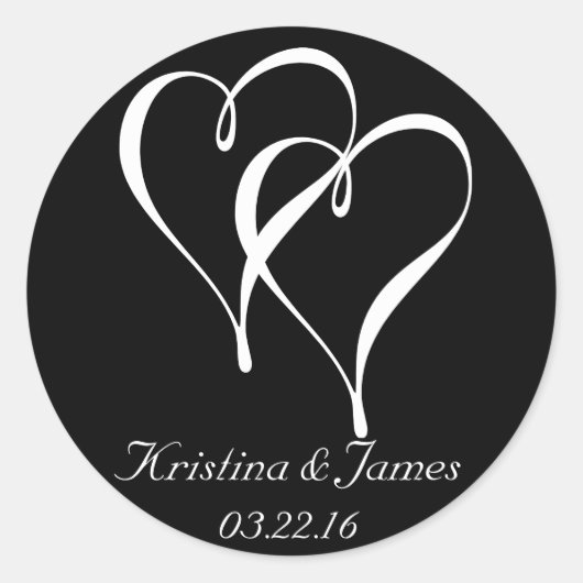 ハート結婚式用シールお気に入りと封筒用シール ラウンドシール (正面)