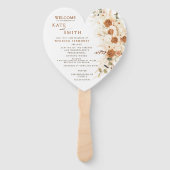 ハート結婚式 プログラムファン | 素朴フローラ ハンドファン (正面)