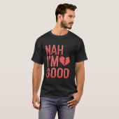 ハート結構です反バレンタインデーシングルアウェアネス Tシャツ (正面フル)