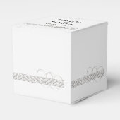 ハート絡みフローラ縁ど結婚式の引き出物ボックス フェイバーボックス (正面サイド)