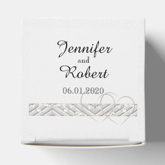 ハート絡みフローラ縁ど結婚式の引き出物ボックス フェイバーボックス (上部)