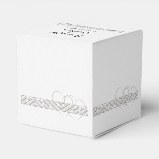 ハート絡みフローラ縁ど結婚式の引き出物ボックス フェイバーボックス (裏面サイド)