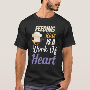 ハート給食レディーカフェテリアの仕事L Tシャツ