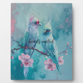 ハート統一されたズバードテーブルトッププラークとイーゼル フォトプラーク