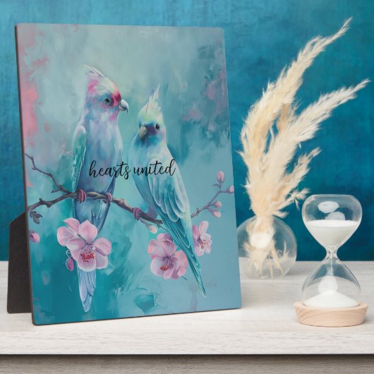 ハート統一されたズバードテーブルトッププラークとイーゼル フォトプラーク (側面)