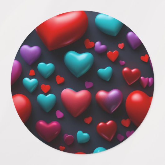 ハート絵文字 ラベル (デザイン1)