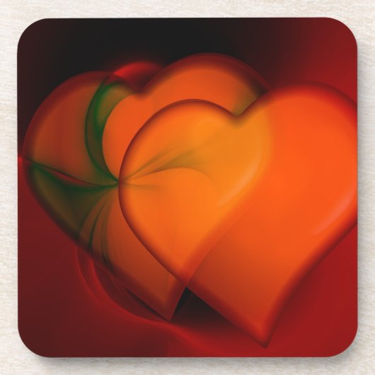 ハート絵画の コースター (正面)