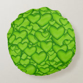 ハート緑3Dテクスチャパターン–68689 ラウンドクッション (裏面)