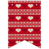 ハート編み物シームレスパターン1 +アイディア バンティングフラッグ (第1の旗)