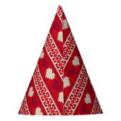 ハート編み物シームレスパターン1 +アイディア パーティーハット (裏面)