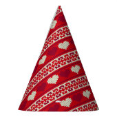 ハート編み物シームレスパターン1 +アイディア パーティーハット (左)