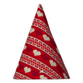 ハート編み物シームレスパターン1 +アイディア パーティーハット (右)