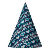 ハート編み物シームレスパターン2 +アイディア パーティーハット (左)