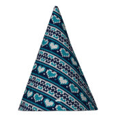 ハート編み物シームレスパターン2 +アイディア パーティーハット (右)