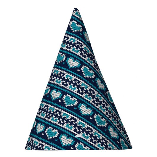 ハート編み物シームレスパターン2 +アイディア パーティーハット (右)