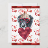 ハート縁どコリードッグラバーバレンタインギフト シーズンカード (正面)