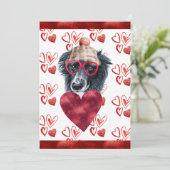 ハート縁どコリードッグラバーバレンタインギフト シーズンカード (スタンド正面)