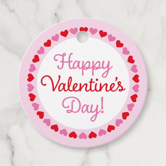 ハート縁どハッピーバレンタインデーサーレギフトラベル フェイバータグ (正面)