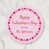 ハート縁どバレンツデイフォトラウンドギフトラベル フェイバータグ (裏面)