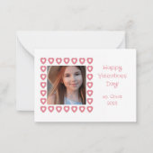 ハート縁どフォトクラスルームValentine's Card ノートカード (正面)