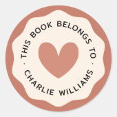 ハート縁どワイ兵馬俑 ラウンドシール (正面)