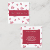 ハート美しいメイクアップアーティストスクエアビジネスカード スクエア名刺 (正面/裏面)