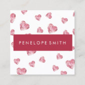 ハート美しいメイクアップアーティストスクエアビジネスカード スクエア名刺 (正面)