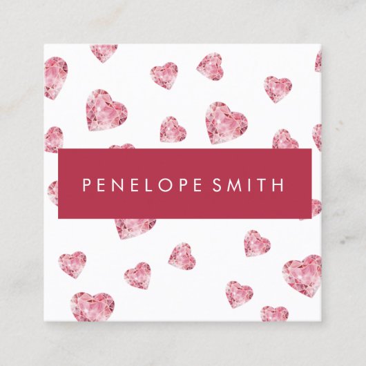 ハート美しいメイクアップアーティストスクエアビジネスカード スクエア名刺 (正面)