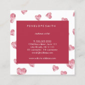 ハート美しいメイクアップアーティストスクエアビジネスカード スクエア名刺 (裏面)