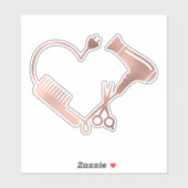 ハート美容師はさみサロン美容師 シール (シート)