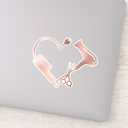 ハート美容師はさみサロン美容師 シール (詳細)