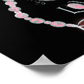 ハート翼ドラゴンフライ"愛"銀のかわいらしデザイン ポスター (角)