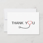 ハート聴診器医ありがとう サンキューカード (正面)