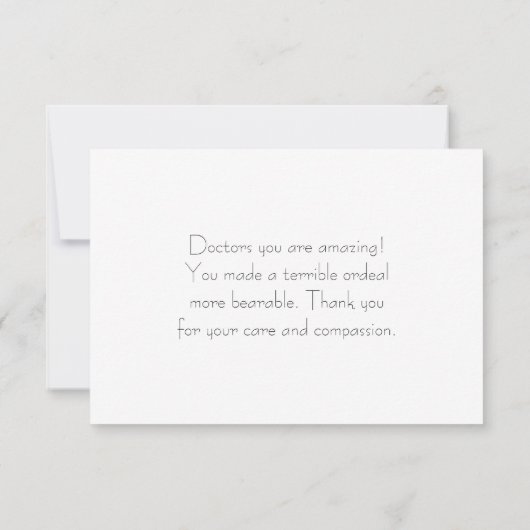 ハート聴診器医ありがとう サンキューカード (裏面)