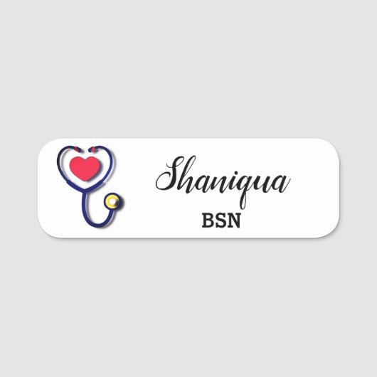 ハート聴診器 名札 (正面)