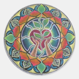 ハート育成マンダラステッカー ラウンドシール