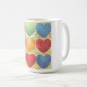 ハート背景 コーヒーマグカップ (正面右)
