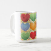 ハート背景 コーヒーマグカップ (正面左)