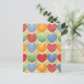 ハート背景 ポストカード (スタンド正面)