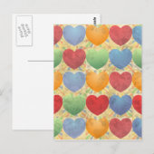 ハート背景 ポストカード (正面/裏面)