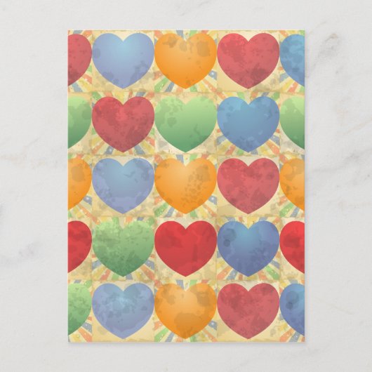 ハート背景 ポストカード (正面)