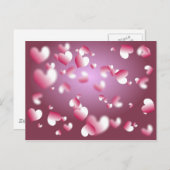 ハート背景 ポストカード (正面/裏面)