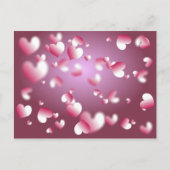 ハート背景 ポストカード (正面)