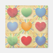 ハート背景 マグネット (正面)