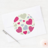 ハート背景 ラウンドシール (封筒)