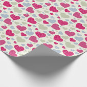 ハート背景 ラッピングペーパー (角)