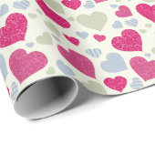 ハート背景 ラッピングペーパー (ロールコーナー)