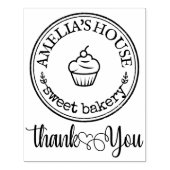 ハート自家製ベーカリーロゴ付きスクリプト ラバースタンプ (インプリント)